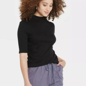 Black turtle neck top